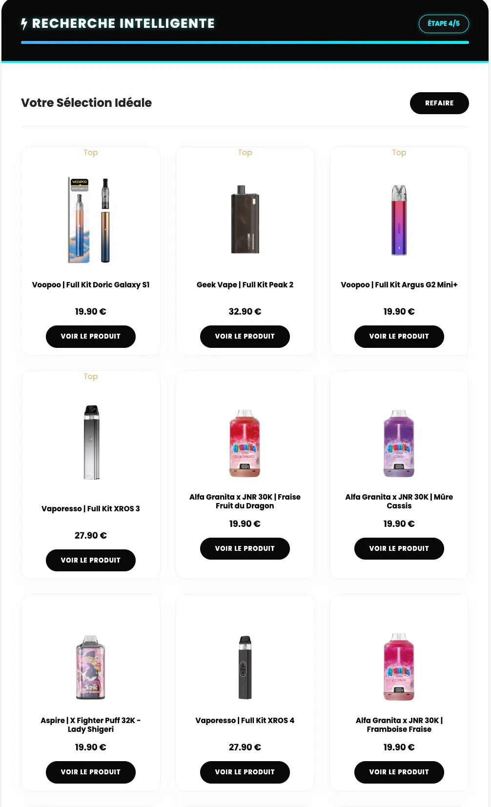 Sélection de produits de vape personnalisée en stock à Marseille